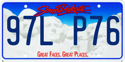 SD license plate 97LP76