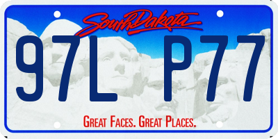 SD license plate 97LP77