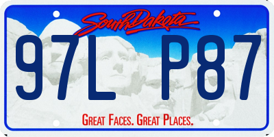 SD license plate 97LP87