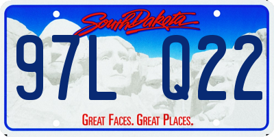 SD license plate 97LQ22