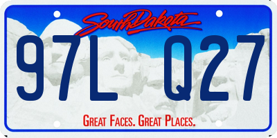 SD license plate 97LQ27