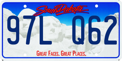 SD license plate 97LQ62