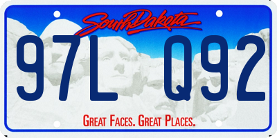 SD license plate 97LQ92