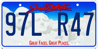 SD license plate 97LR47