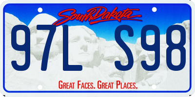 SD license plate 97LS98