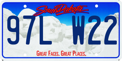 SD license plate 97LW22