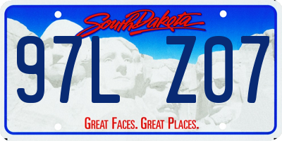 SD license plate 97LZ07