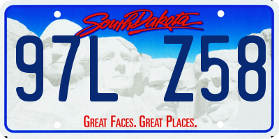 SD license plate 97LZ58