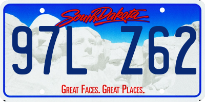 SD license plate 97LZ62