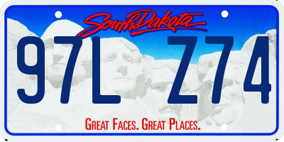 SD license plate 97LZ74