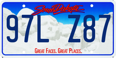 SD license plate 97LZ87