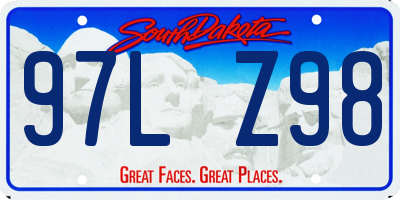 SD license plate 97LZ98
