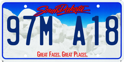 SD license plate 97MA18