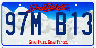 SD license plate 97MB13