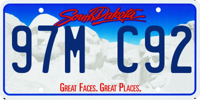 SD license plate 97MC92