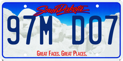 SD license plate 97MD07