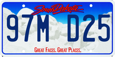 SD license plate 97MD25