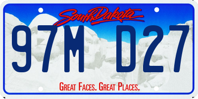SD license plate 97MD27