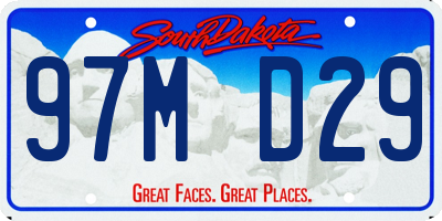SD license plate 97MD29