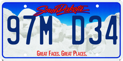 SD license plate 97MD34