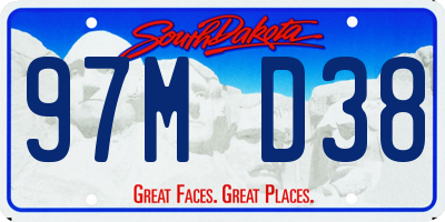 SD license plate 97MD38