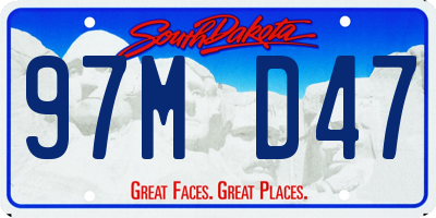 SD license plate 97MD47