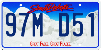 SD license plate 97MD51