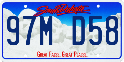 SD license plate 97MD58