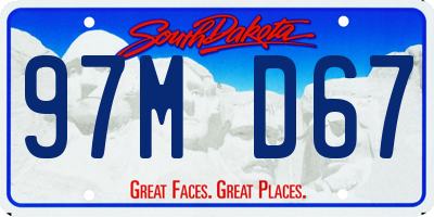 SD license plate 97MD67