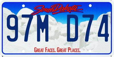 SD license plate 97MD74