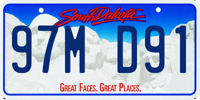 SD license plate 97MD91