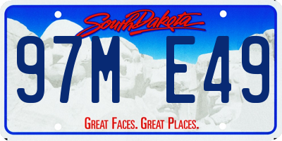 SD license plate 97ME49
