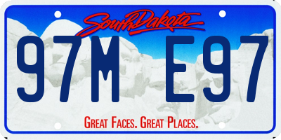 SD license plate 97ME97