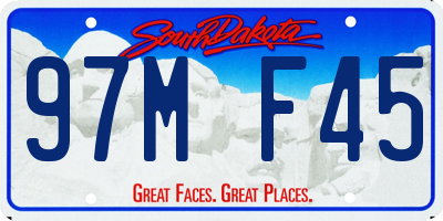 SD license plate 97MF45