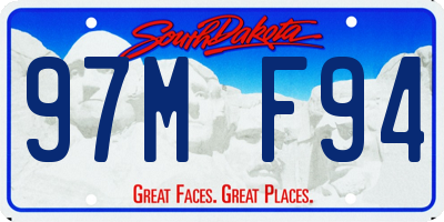 SD license plate 97MF94