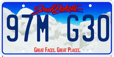 SD license plate 97MG30