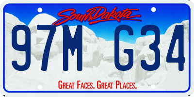 SD license plate 97MG34