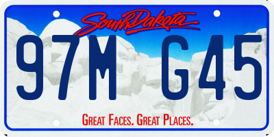 SD license plate 97MG45
