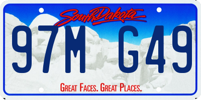 SD license plate 97MG49