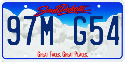 SD license plate 97MG54