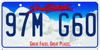 SD license plate 97MG60