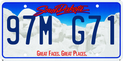 SD license plate 97MG71