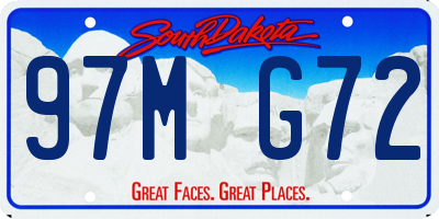 SD license plate 97MG72