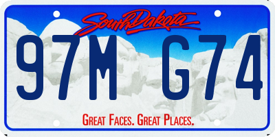 SD license plate 97MG74