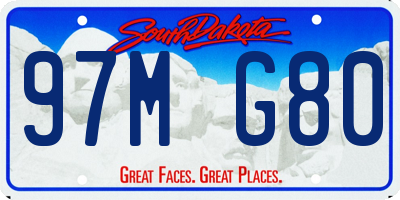 SD license plate 97MG80