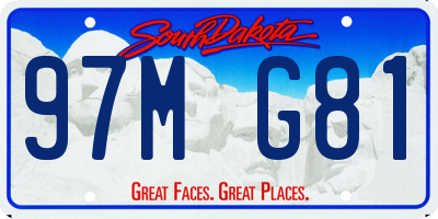 SD license plate 97MG81