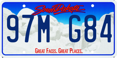 SD license plate 97MG84