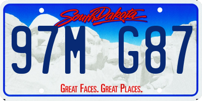 SD license plate 97MG87
