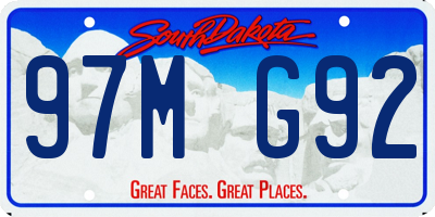 SD license plate 97MG92