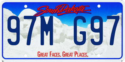 SD license plate 97MG97